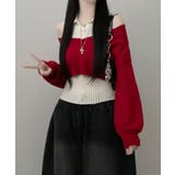 レイヤードニットアンサンブル ショートトップス＋カラーニット | VIVID LADY | 詳細画像18 