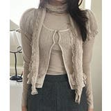 ベージュ | フリルニットカーディガン アンサンブル3点セット | VIVID LADY