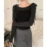 ボーダーTシャツ×シャーリングキャミソール アンサンブル | VIVID LADY | 詳細画像1 