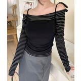 ボーダーTシャツ×シャーリングキャミソール アンサンブル | VIVID LADY | 詳細画像5 