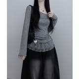 ワンショルダーニット＆レースフリルキャミソール アンサンブル | VIVID LADY | 詳細画像2 