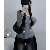 ワンショルダーニット＆レースフリルキャミソール アンサンブル | VIVID LADY | 詳細画像6 