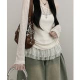 ワンショルダーニット＆レースフリルキャミソール アンサンブル | VIVID LADY | 詳細画像9 