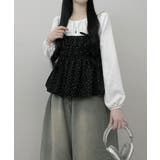 フラワー柄 キャミトップｘプルオーバーブラウス アンサンブル | VIVID LADY | 詳細画像15 