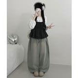 フラワー柄 キャミトップｘプルオーバーブラウス アンサンブル | VIVID LADY | 詳細画像20 