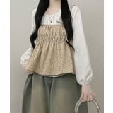 フラワー柄 キャミトップｘプルオーバーブラウス アンサンブル | VIVID LADY | 詳細画像8 