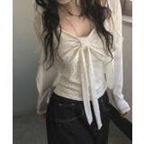 リボンデザイン ドット柄 キャミ×ショートカーディガン アンサンブル | VIVID LADY | 詳細画像2 