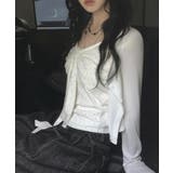 リボンデザイン ドット柄 キャミ×ショートカーディガン アンサンブル | VIVID LADY | 詳細画像9 
