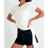 ホワイト | アシンメトリーフリルTシャツxタンクトップ アンサンブルセット | VIVID LADY