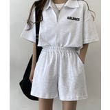 ハーフジップ半袖プルオーバー×ショートパンツ スウェットセットアップ | VIVID LADY | 詳細画像3