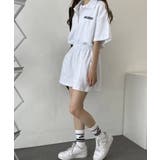 ハーフジップ半袖プルオーバー×ショートパンツ スウェットセットアップ | VIVID LADY | 詳細画像5