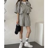 ハーフジップ半袖プルオーバー×ショートパンツ スウェットセットアップ | VIVID LADY | 詳細画像13