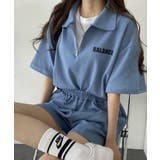 ハーフジップ半袖プルオーバー×ショートパンツ スウェットセットアップ | VIVID LADY | 詳細画像15