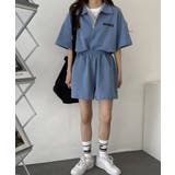 ハーフジップ半袖プルオーバー×ショートパンツ スウェットセットアップ | VIVID LADY | 詳細画像19