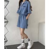 ハーフジップ半袖プルオーバー×ショートパンツ スウェットセットアップ | VIVID LADY | 詳細画像20