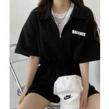 ハーフジップ半袖プルオーバー×ショートパンツ スウェットセットアップ | VIVID LADY | 詳細画像21