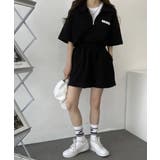 ハーフジップ半袖プルオーバー×ショートパンツ スウェットセットアップ | VIVID LADY | 詳細画像24