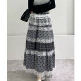 チェック×ドット レースティアードロングスカート | VIVID LADY | 詳細画像1 