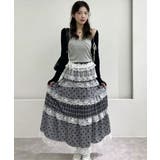 チェック×ドット レースティアードロングスカート | VIVID LADY | 詳細画像7 