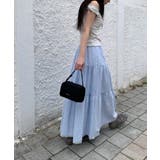 チェック柄 レースヘム ティアードロングスカート | VIVID LADY | 詳細画像4 