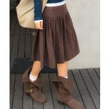レトロ ドットコーデュロイ ミドルフレアスカート | VIVID LADY | 詳細画像1 