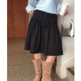 レトロ ドットコーデュロイ ミドルフレアスカート | VIVID LADY | 詳細画像10 