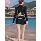 水着体型カバー 2点セット ラッシュガードリブ | VIVID LADY | 詳細画像4