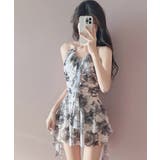 ローズ柄 ティアードフリルワンピース水着 | VIVID LADY | 詳細画像1