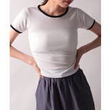 バイカラー コンパクト半袖Tシャツ | VIVID LADY | 詳細画像2