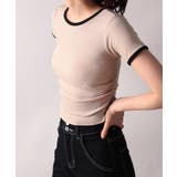 バイカラー コンパクト半袖Tシャツ | VIVID LADY | 詳細画像22