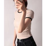 バイカラー コンパクト半袖Tシャツ | VIVID LADY | 詳細画像23