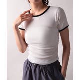 バイカラー コンパクト半袖Tシャツ | VIVID LADY | 詳細画像3