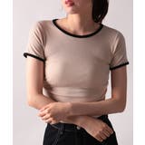 バイカラー コンパクト半袖Tシャツ | VIVID LADY | 詳細画像5