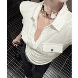 スキッパーネック フリル 半袖ポロTシャツ | VIVID LADY | 詳細画像3