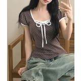 水玉柄パフスリーブ半袖Tシャツ | VIVID LADY | 詳細画像12
