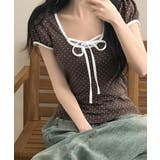 水玉柄パフスリーブ半袖Tシャツ | VIVID LADY | 詳細画像13