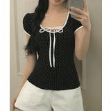 水玉柄パフスリーブ半袖Tシャツ | VIVID LADY | 詳細画像15