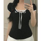 水玉柄パフスリーブ半袖Tシャツ | VIVID LADY | 詳細画像16