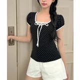 水玉柄パフスリーブ半袖Tシャツ | VIVID LADY | 詳細画像18