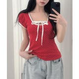 水玉柄パフスリーブ半袖Tシャツ | VIVID LADY | 詳細画像6