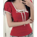 水玉柄パフスリーブ半袖Tシャツ | VIVID LADY | 詳細画像8
