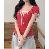 水玉柄パフスリーブ半袖Tシャツ | VIVID LADY | 詳細画像9