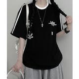 ブラック | スリーブライン オーバーサイズ半袖Tシャツ | VIVID LADY