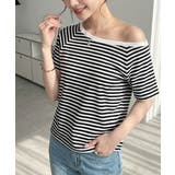 ボーダー ボートネック ラグランTシャツ | VIVID LADY | 詳細画像1 
