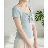 ドット柄 リボン スクエアネック 半袖Tシャツ トップス | VIVID LADY | 詳細画像8 