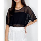 ブラック | シアー半袖Tシャツ レディース 夏tシャツ | VIVID LADY