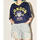 ネイビー | ロゴプリント半袖Tシャツ レディース ブロークコア | VIVID LADY