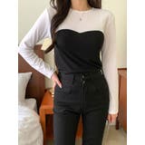 配色クルーネックtシャツ レディース 秋冬 | VIVID LADY | 詳細画像12