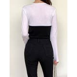 配色クルーネックtシャツ レディース 秋冬 | VIVID LADY | 詳細画像4