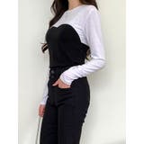 配色クルーネックtシャツ レディース 秋冬 | VIVID LADY | 詳細画像3